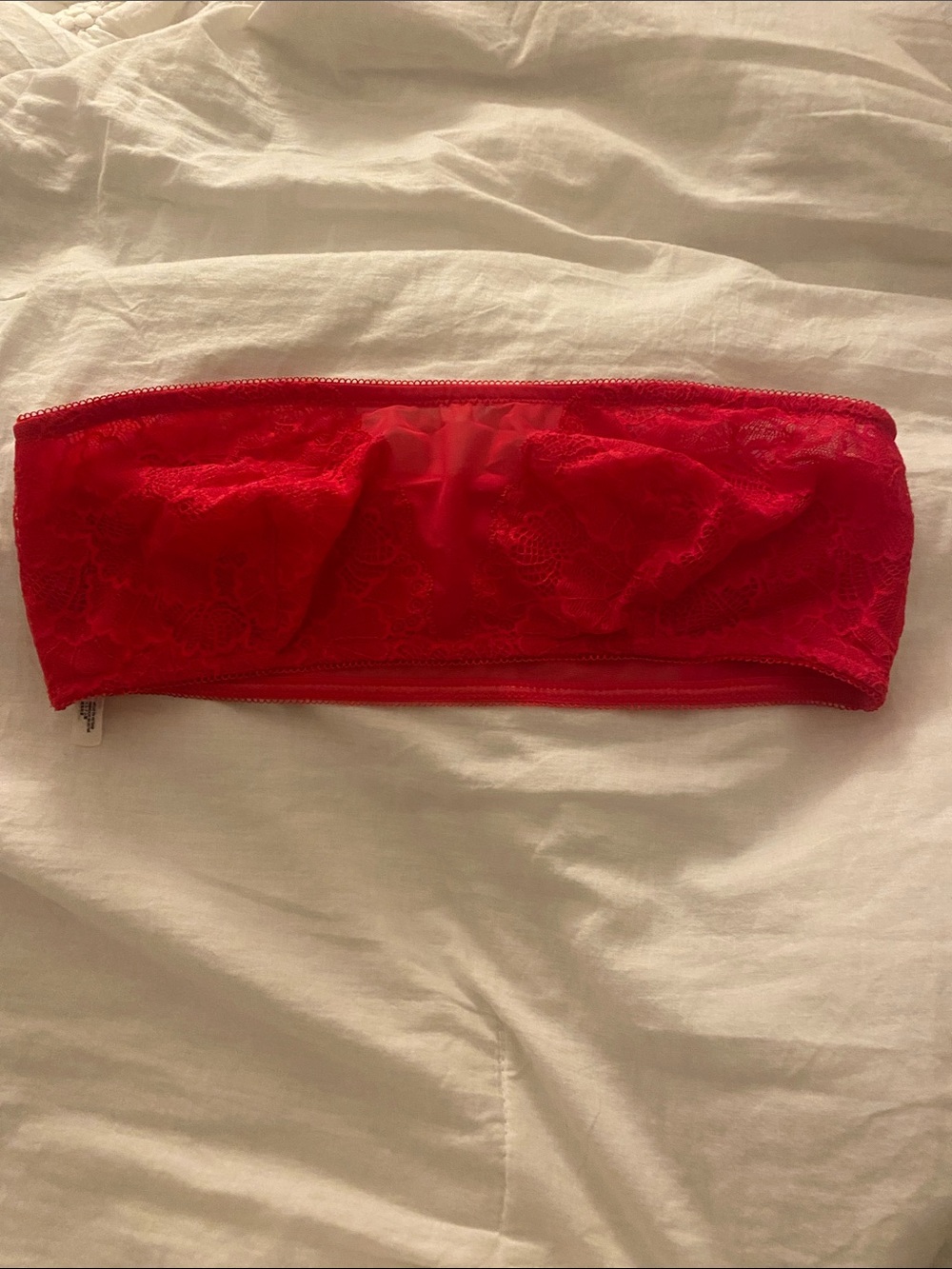 Free People Red Lace Bandeau Bralette